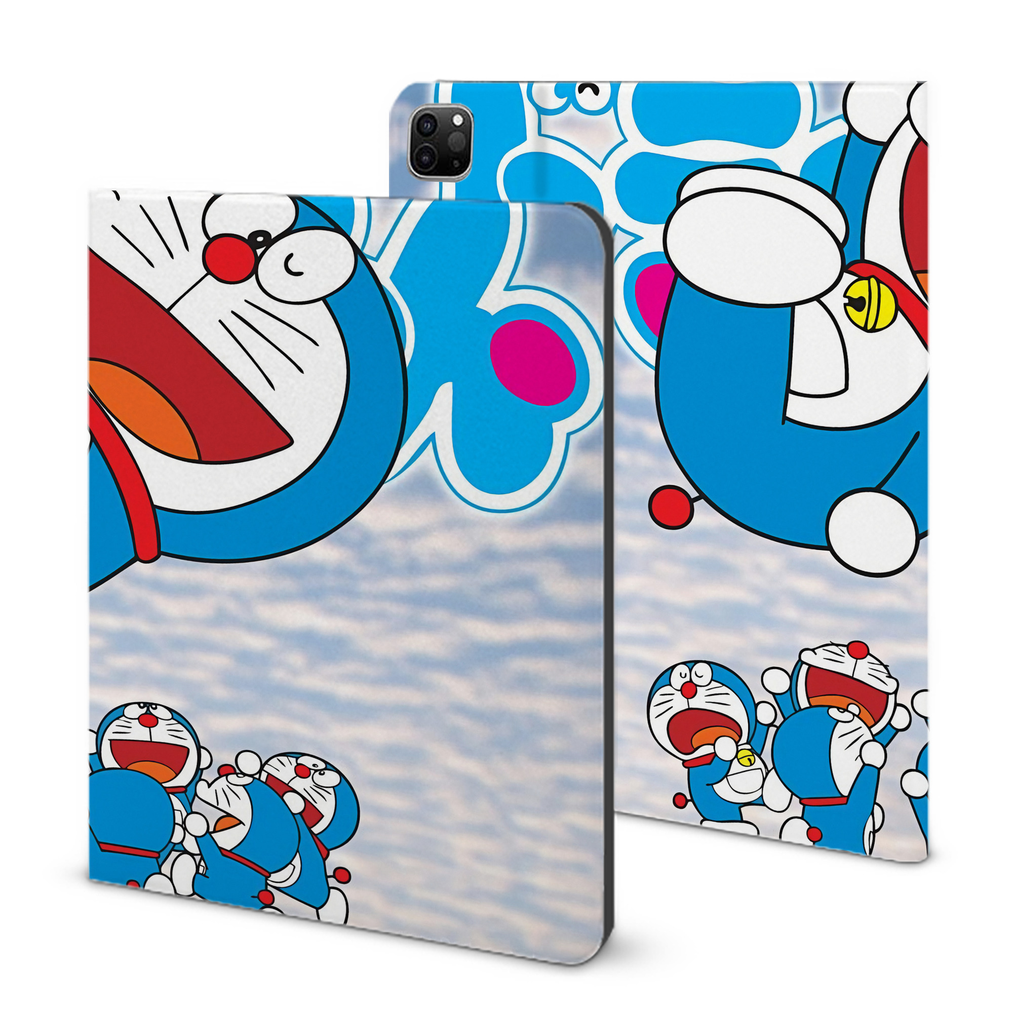 （画像用） ドラえもん Doraemon IPad ケース ブック型 PUレザー TPU 耐衝撃 軽量 薄型 ペン収納なし 全面保護 IPad 各モデル対応